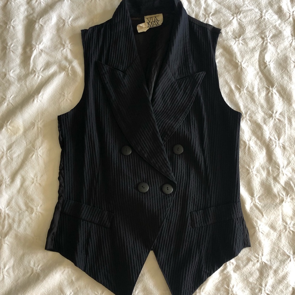 90’s Vintage black shirt/vest with back tie small